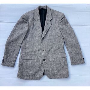 Vintage Hill & Archer Men's Gray Wool‎ Tweed Blazer Size 42 L Herringbone